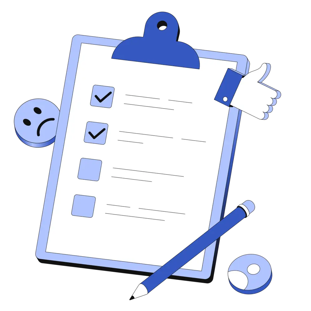 Customer Survey Form On A Clipboard With Pencil